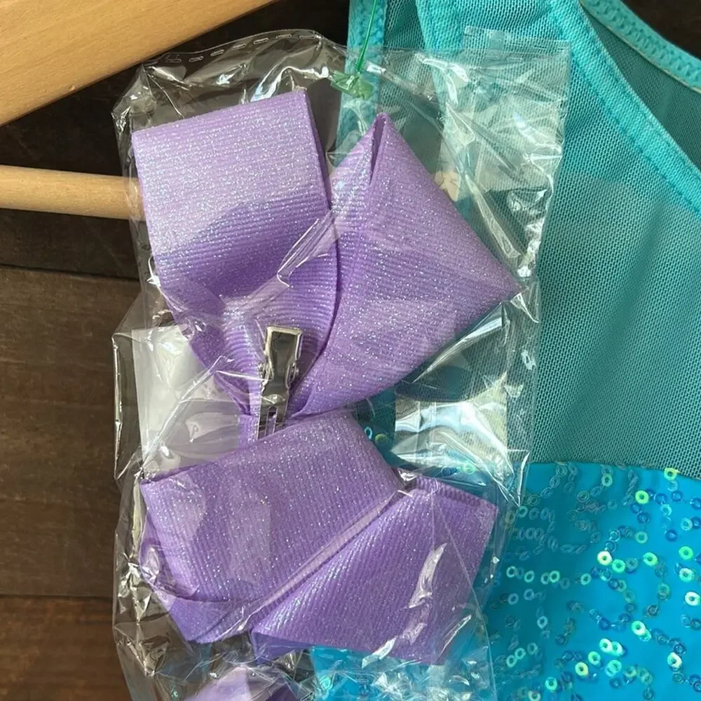NWOT Weissman Girl's Wiggle Wiggle Wiggle Dress Dance Costume in Blue